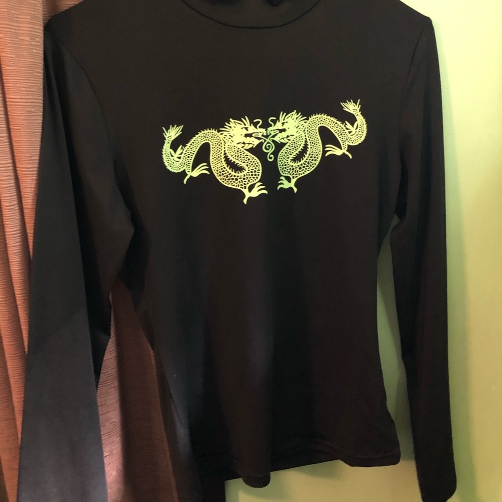 black top with dragon print